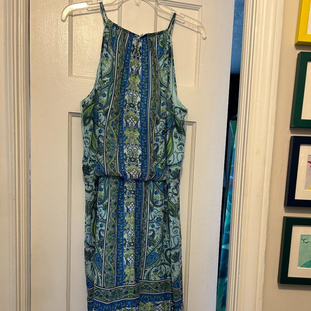 Blue paisley summer dress